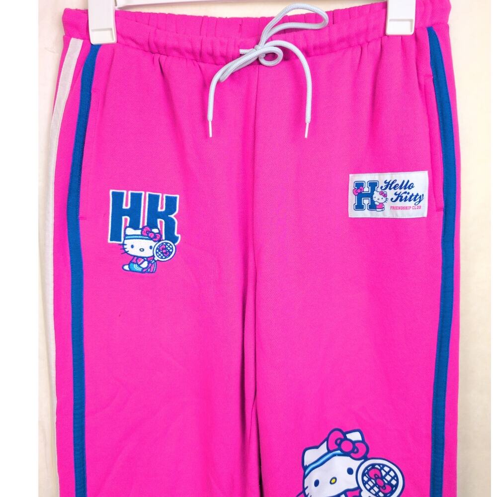 Hello Kitty San Rio embroidered tennis pink joggers Size Large Preppy Athletic - Picture 4 of 10